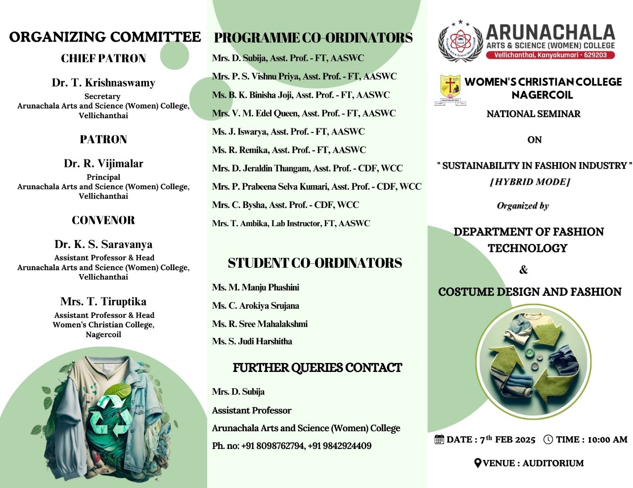 National Seminar on Sustainability in Fashion Industry 