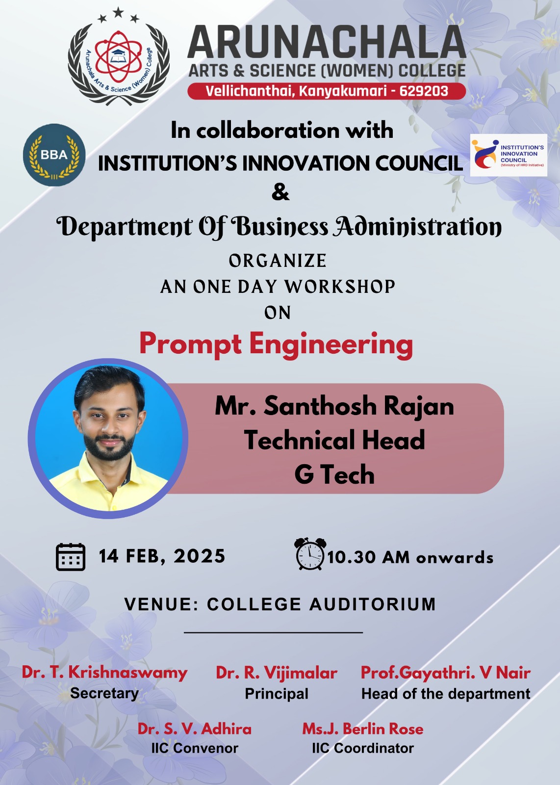 Department of Business Administration organizes One day workshop on  
