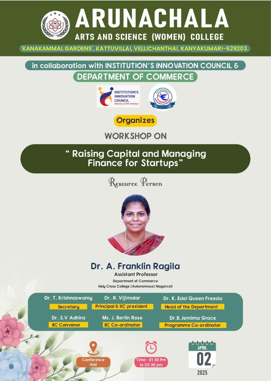📊 Workshop on “Raising Capital and Managing Finance for Startups” 🚀 